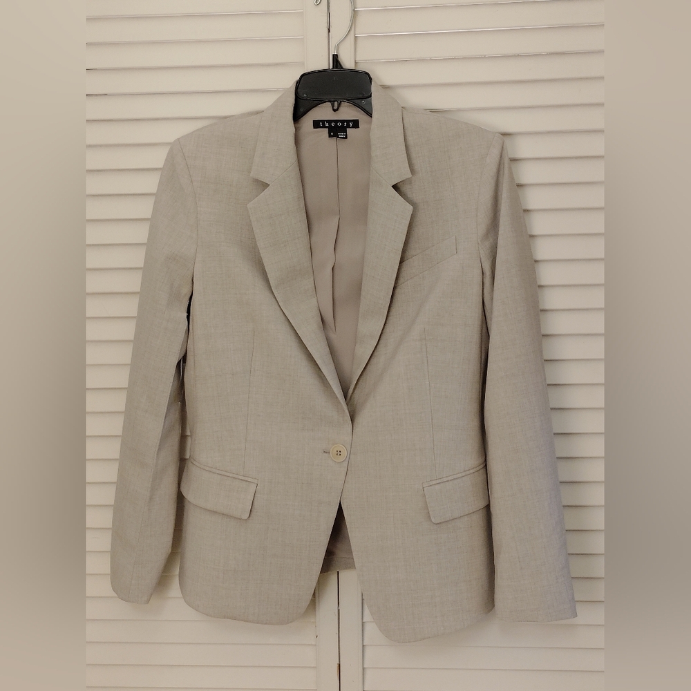 Theory Light Beige Women's Blazer and Pants Set - Picture 3 of 14